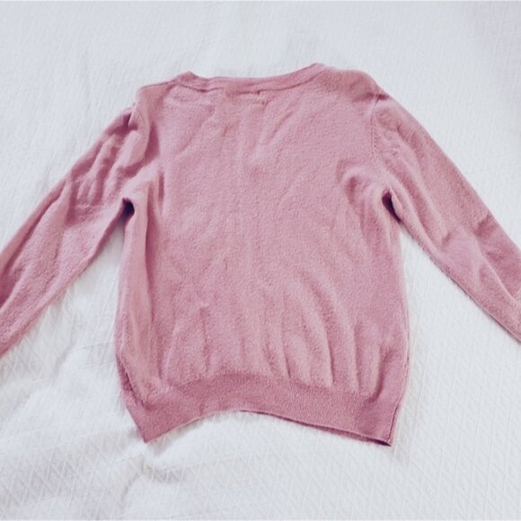 MANGO Selection 100% Wool Dusty Pink V Neck Pullover - Picture 2 of 8